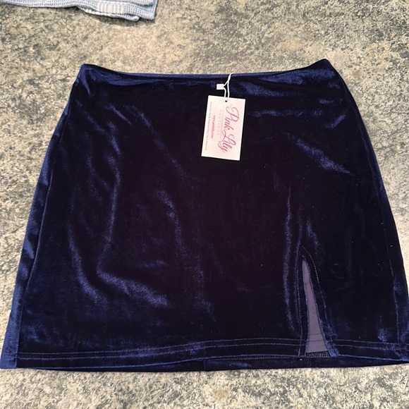 Pink Lily Skirts Nwt Royal Blue Velvet Skirt Poshmark